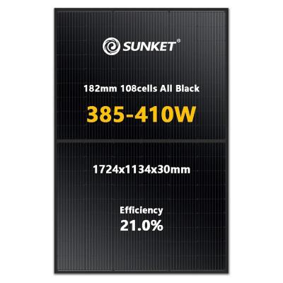 China solar panels 410w all black 405 watt 415W 48v high quality half cut solar panels 182mmx182mm for sale