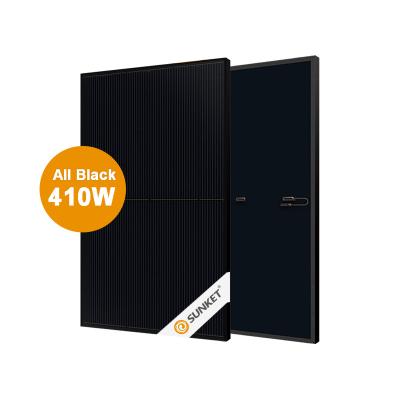 China High Efficiency 410w 415w Solar Panel 400w 405w Half Cut Solar Panels For Home Solar Power System All Black Solar Pan 182mmx182mm for sale