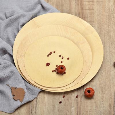 China Hotel Home Restaurant Eco Friendly Tableware Sets Disposable Round Dish Bamboo Dish for sale