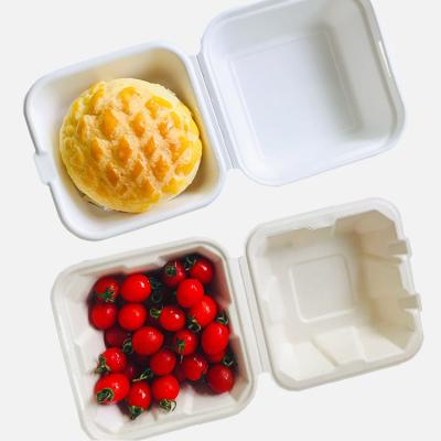 China Disposable Eco-friendly Biodegradable Biodegradable Sugar Cane Bagasse Take Out Food Container Bento Box for sale