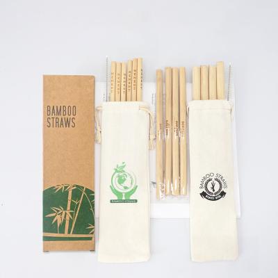 China 100% Biodegradable Natural Style Boba Fiber Disposable Bamboo Drinking Straws for sale