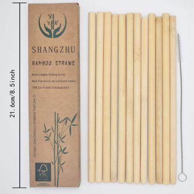 China Biodegradable Natural Type 100% Degradable Bamboo Drinking Disposable Bamboo Fiber Straws for sale