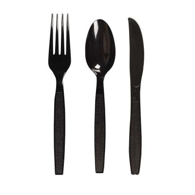 China Disposable Wholesales Plastic Spoons Forks and Disposable Knives Napkin Cutlery Sets for sale