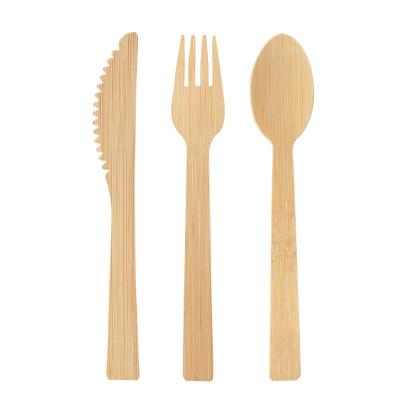 China Style Disposable Eco-Friendly Biodegradable Natural Utensils Travel Disposable Bamboo Cutlery Set Bamboo Spoon Set for sale