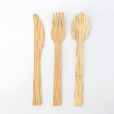 China Eco Friendly Natural Compostable Bamboo Eco Friendly Biodegradable Disposable In Case Portable Travel Camping Cutlery Set for sale