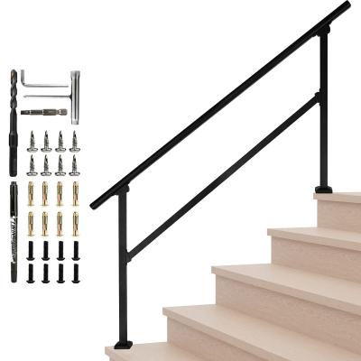 China Strong and durable / easy to install 4-5 step stair railing indoor high quality flat tube handrail outdoor stair railing stair railing for sale