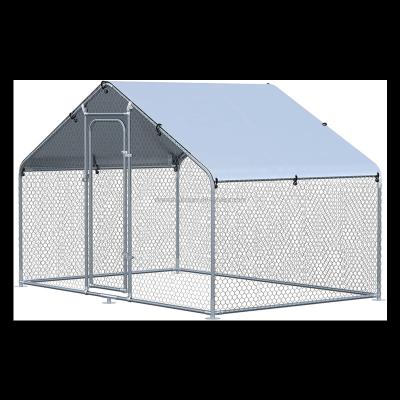 China Easy and Quick Setup Large Cheap Metal Chicken Cage for Poultry Outdoor Walk-in Cage that Moves for Free Storage with Raincoat for sale