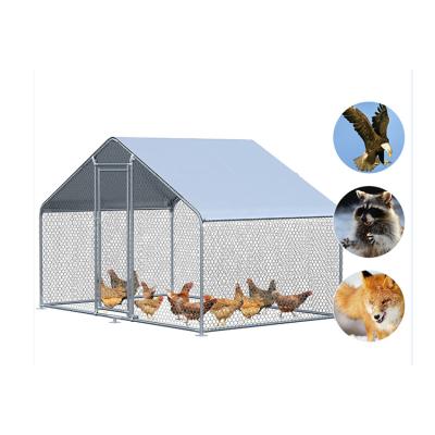 China Long service life hot sale free to move large metal waterproof cheap chicken cage for outdoor poultry walk-in cage for sale