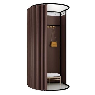 China Clothing Store China Factory Good Quality Gym Locker Furniture Curved Single Fitting Room for sale