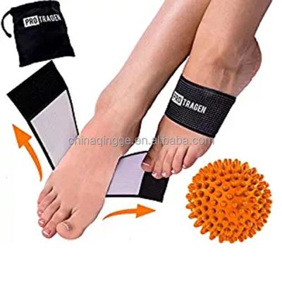 China 35% Poly Copper Energy Compression Wrap Adjustable Elastic Foot Arch Support Sleeve Brace for sale