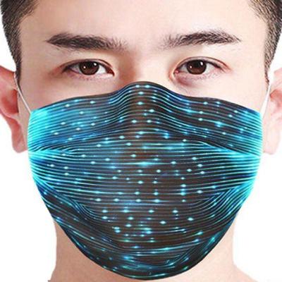 China 7 Colors 5 LED Praise Christmas Face Cover Party Halloween Face Cover Masquerade Pattern Luminous Glowing Light Up Rhinestone Face Mask for sale