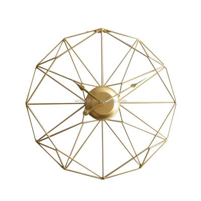 China Large Gold Metal Wall Clock Creative Home Decorative 3D Style Wall Clock Nordic Living Room Antique Modern Cafe for sale