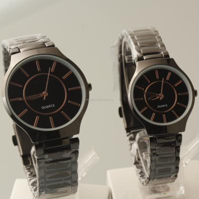 China Not Specified 2019 Low MOQ Customer Logo Tungsten Steel Quartz Couple Men Watch for sale