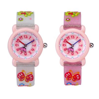 China Water Resistant Factory Supply Cartoon Butterfly Pattern Quartz Fashion Hand Watch Animal Children Watches for sale