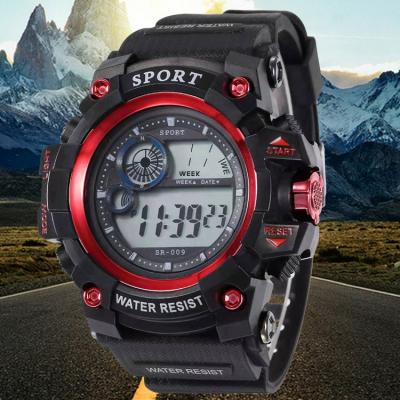 China Colorful Plastic Alarm Multi-colors Digital Alarm Watch With Backlight Waterproof Watch For Kids for sale