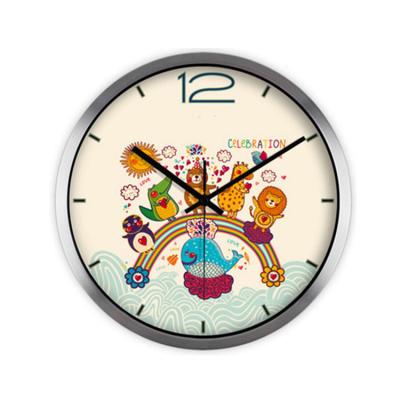 China Cartoon Characters Antique Children Style Plastic Wall Clock With Animal Decoration for sale