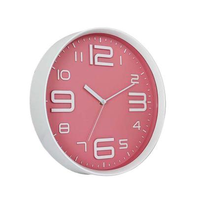 China Matt finished custom cheap water resistant 12 inch decorative 3d plastic case wall clock with logo for sale