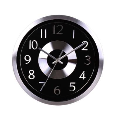 China Europe The European Style Simple Design Stainless Steel Silver Round Wall Clock for sale