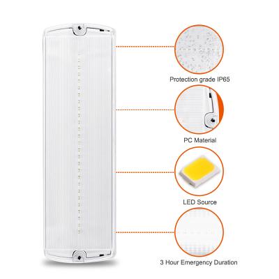 China Emergency Light ODM Multifunctional Hotel Emergency Bulkhead Lamp Waterproof Ceiling Mounted Rechargeable Light for sale