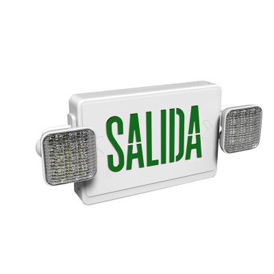 China Salida Combo Exit Sign Led Battery Accessible Emergency Emergency Light System for sale