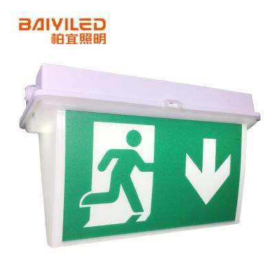 China Emergency Exit AC 220-240V Battery LFP 6.4V 1.5Ah 3Hours Life Span Led Emergency Exit Sign Exit Light for sale