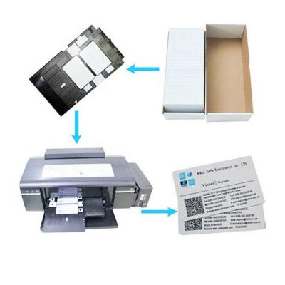 China Waterproof / CT-057 CR80 waterproof blank PVC F08 M1 printable smart card with lamination film printed with digital printer for sale