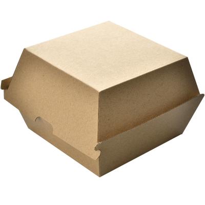 China Recycled Materials Custom Takeout Wholesale Wrapping Paper Fried Chicken Burger Packaging Box Black Hamburger Box For Fast Food for sale