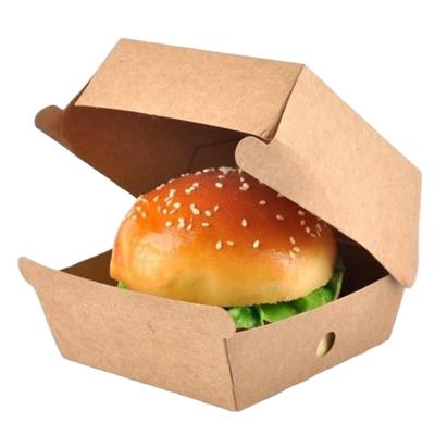 China Premium Recyclable Biodegradable Compostable Takeaway Clamshell Kraft Paper Hamburger Box for sale