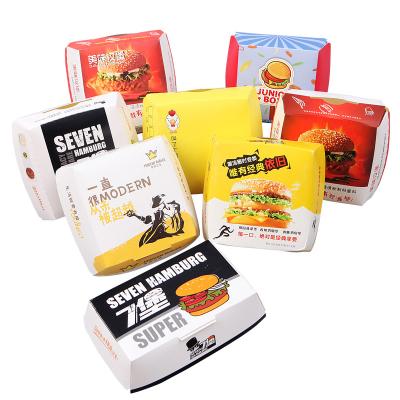 China 6 Inch Kraft Paper Black Cardboard Hamburger Packaging Recyclable Disposable Biodegradable Box for sale