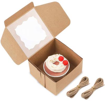 China Recyclable Premium Cream Birthday Cake Box Square Customizable Tiramisu Cake Boxes for sale