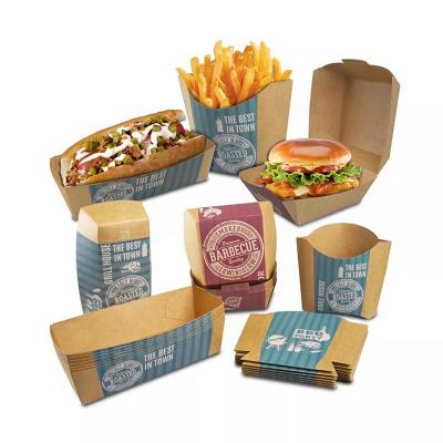 China Recyclable Compostable Portable Burger And Fries Food Grade Box Take Away Burger Box for sale