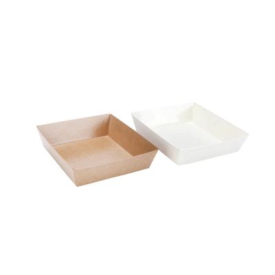 China Wholesale Recyclable Kraft Paper Made To Cardboard Paper Lunch Box Custom Window Biodegradable Tableware for sale