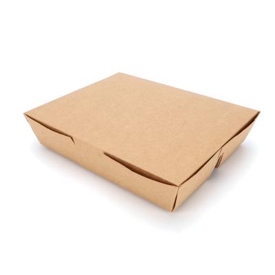 China Recyclable disposable microwave safe paper lunch box, take out box, brown cardboard box for sale