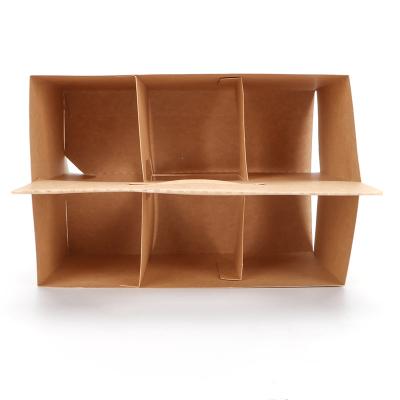 China New Arrival Simple Stylish Folding Recyclable Recycle Disposable Eco Friendly Take Away Paper Cup Carrier Craft Coffee Paper Cup Holder for sale