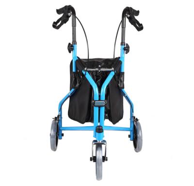 China Medical Equipment Steel Powder Coated Three Wheel Steel Frame Triangle Rollators for sale