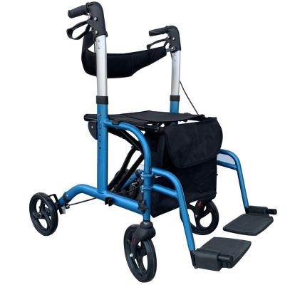 China Aluminum Lightweight Fold Rollator Walker For Elderly Walking Frame for sale