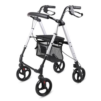 China Foldable elderly and disabled people, aluminum frame aluminum frame 4 wheels rollatorfor walker with seat for sale