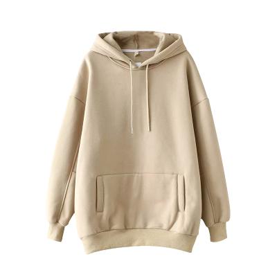 China Loose Polyester QUICK DRY Women's Cotton Long Sleeve Pullover Sweatshirt Plain Casual Hooded Hoodies for sale