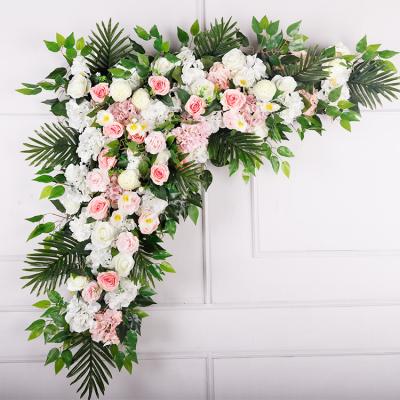 China New silk wedding forest artificial flower decoration flower runners geometry road guide table flower props outdoor decoration for sale