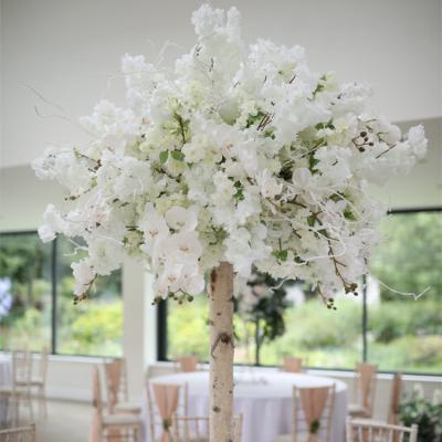 China Wholesale Pink Silk Tall Artificial Cherry Blossom Tree Wedding Table Centerpiece Accept Customized for sale