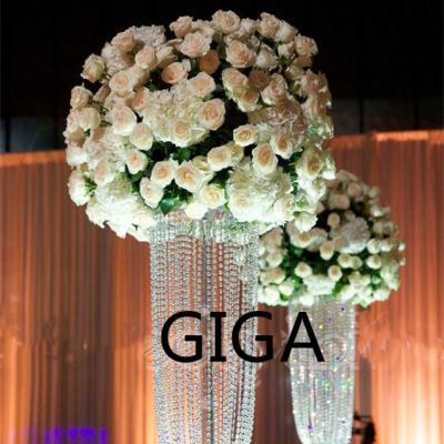 China Silk makers heads high grade custom crystal stand wedding table centerpiece artificial flowers ball for sale