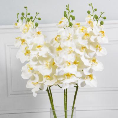 China Wedding simulation phalaenopsis wool fabric 9 large real phalaenopsis artificial flower touch wholesale butterfly orchid for sale