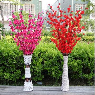 China Wedding Simulation Peach Blossom Plum Blossom Branch Peach Blossom Branch Fake Wedding Decoration Living Room Garden Decor for sale