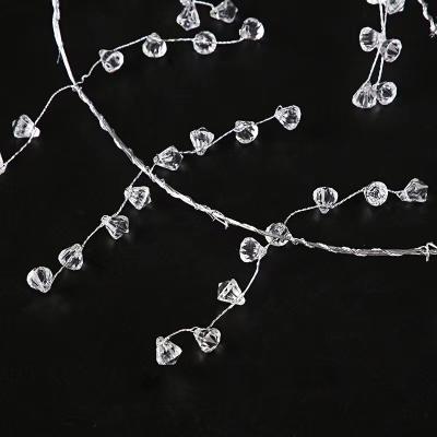 China Wedding Long Acrylic Crystal String Grape Aluminum Droplets For Wedding Props Lamp for sale