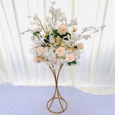 China Wedding hourglass shape flower device road lead iron table art table flower stand simulation flower stand decoration art for sale