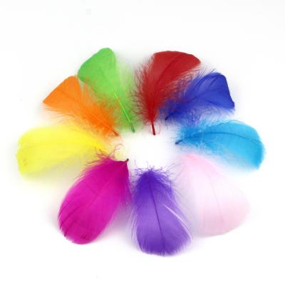 China Wedding Colorful Feather 6-12cm Dyed Small Goose Feather Dream DIY Floating Decorative Feather for sale