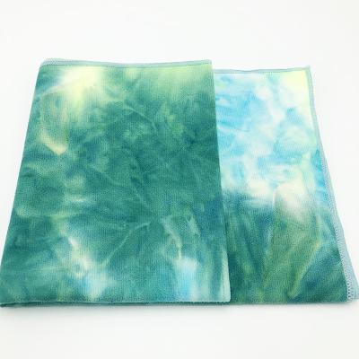 China Sustainable Environmental Friendly Dye Absorbent Quick Dry Easy To Wear Tie Dye Microfiber Yoga Towel for sale