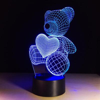 China 3D 7 Colors Mickey Mouse Flashing Visual 3d Led Night Light, Led Tree Lamp Modern Christmas Gift Table Lamp Awesome Night Light for sale