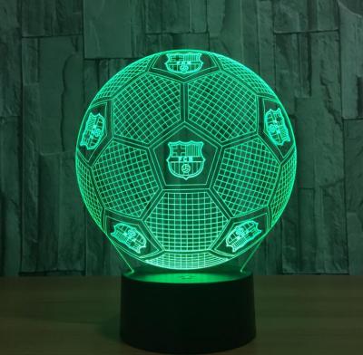 China 7 Colors 3D Best Price 3d Lamp Flashing Football, Football Shape 3d Decorative Illusion Led Light And Comfortable Kids Shoes for sale