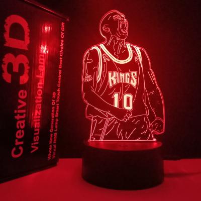 China 3D Flash 7 Colors Famous Players Design 3D Lamp Making 3D Lamp Design Multi-colors Changing 3D Jack Lamp for sale